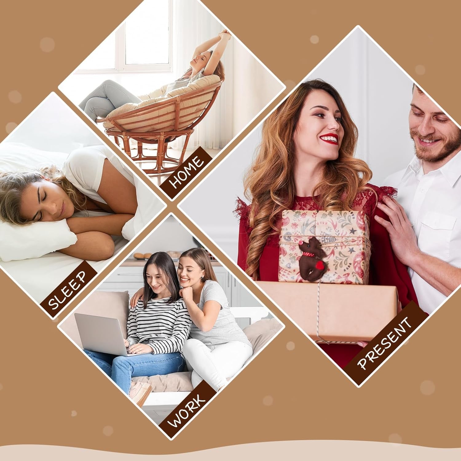 Ankle: Neutral cozy socks + satin scrunchie