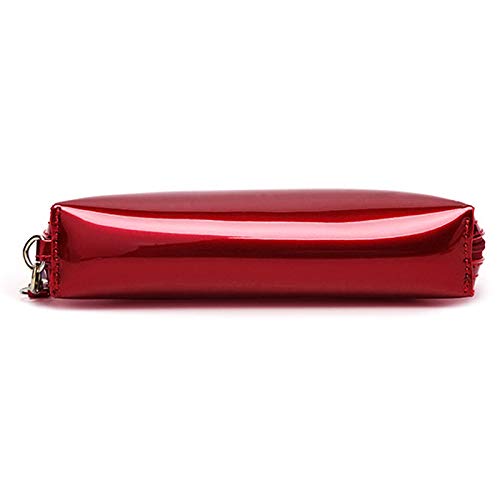 Outside: Red cosmetic pouch