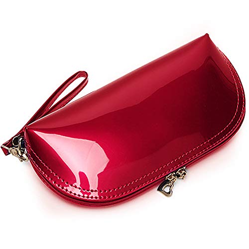 Outside: Red cosmetic pouch