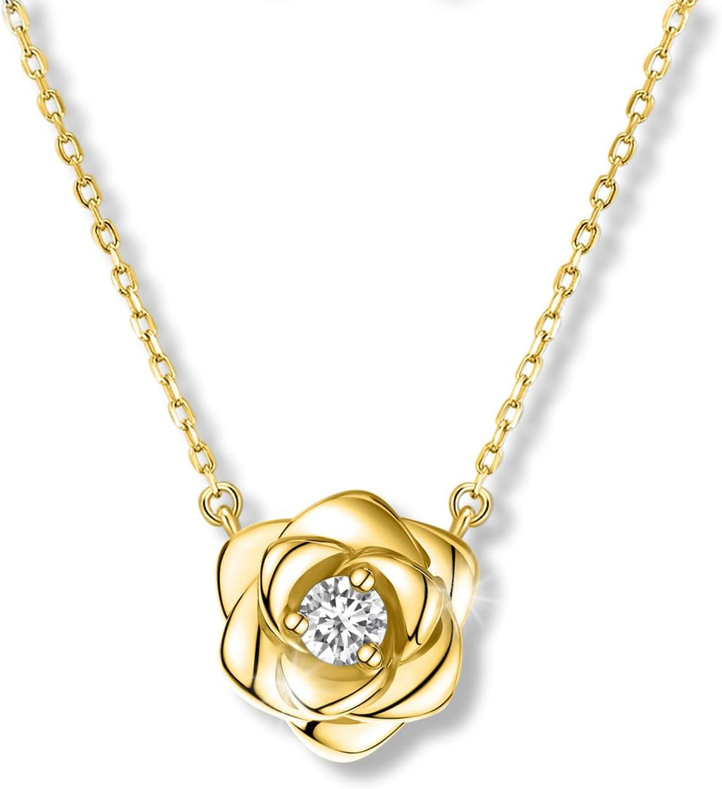 Calf: Gold rose pendant