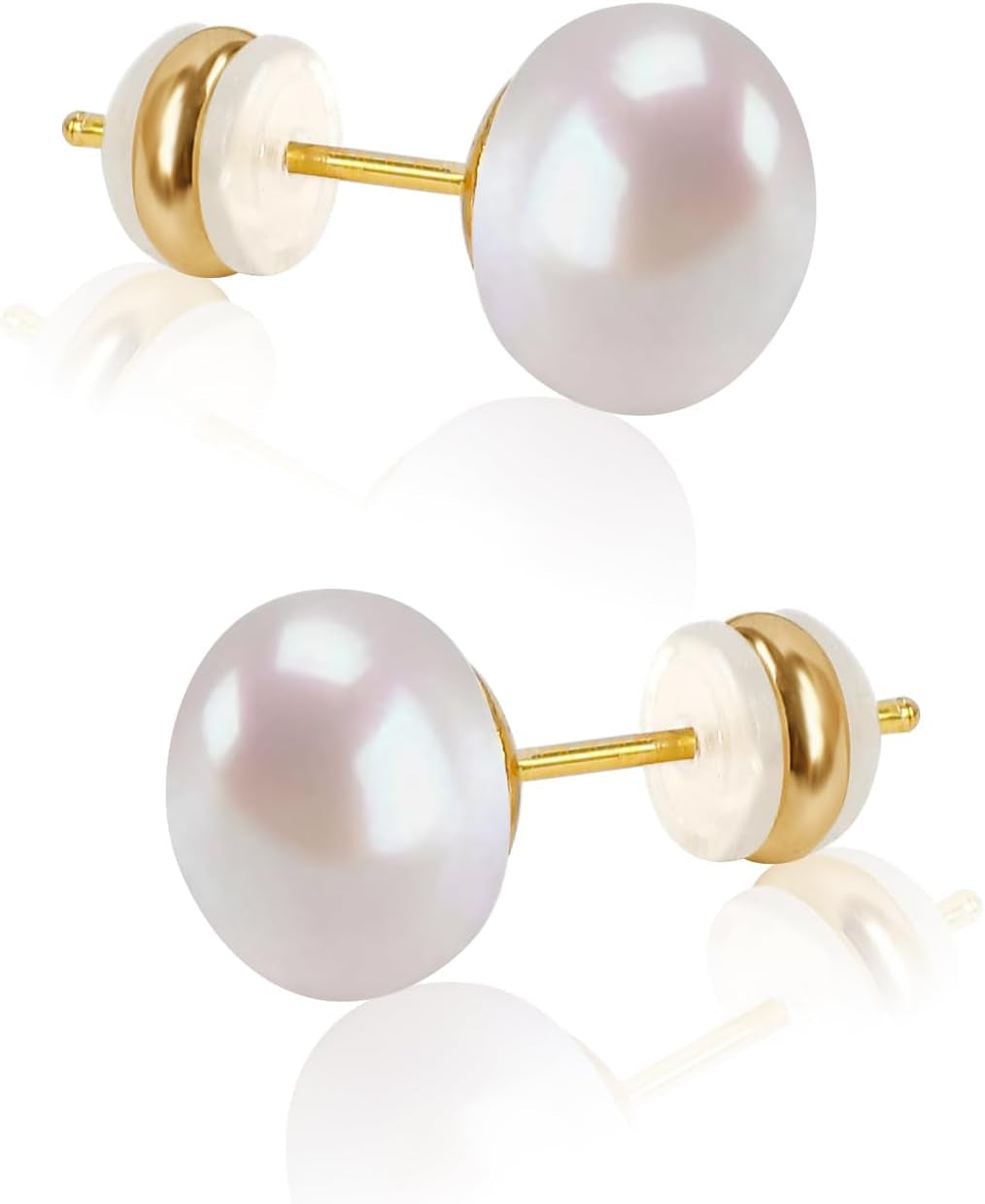 Calf: Pearl stud earrings