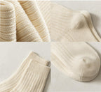 Ankle: Cream cozy socks