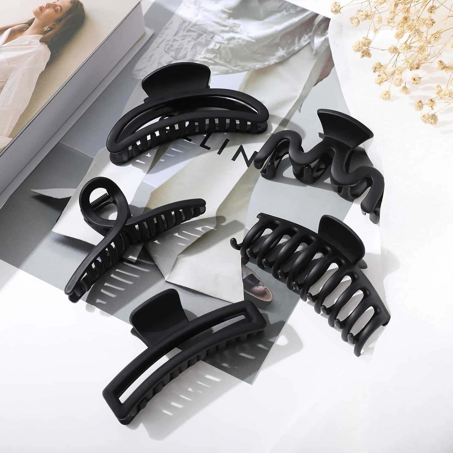 Top: Black claw clip