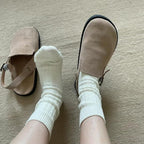 Ankle: Cream cozy socks