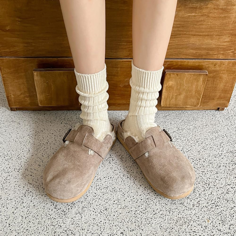 Ankle: Cream cozy socks