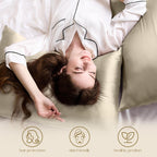 Calf: Silk pillowcase (champagne/red)