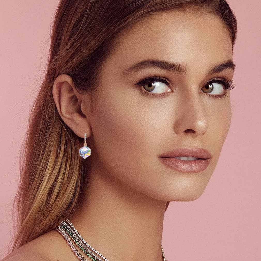 Calf: Crystal drop earrings