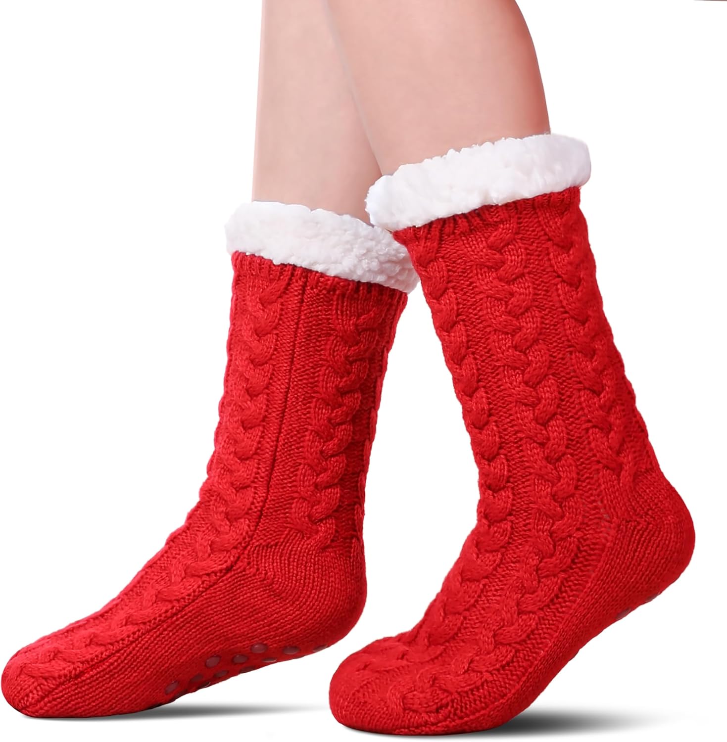 Ankle: Red cozy socks