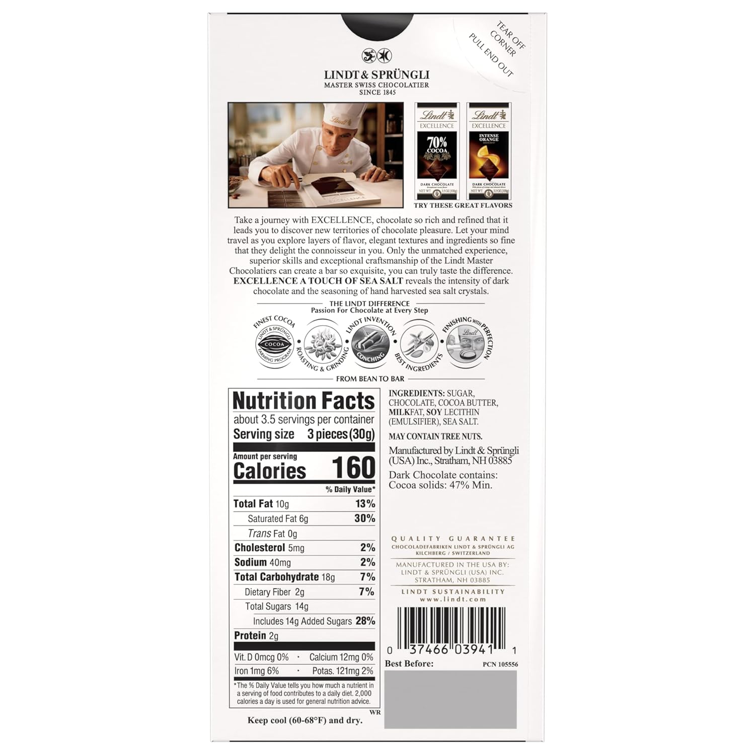 Toe: Organic dark chocolate