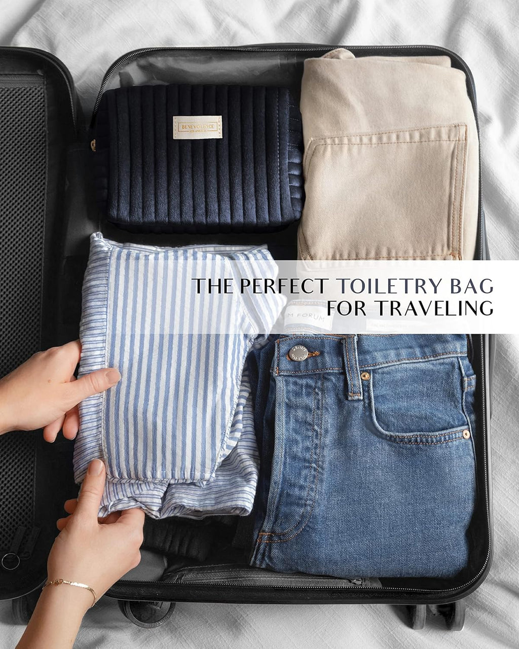 Outside: Black velvet cosmetic bag